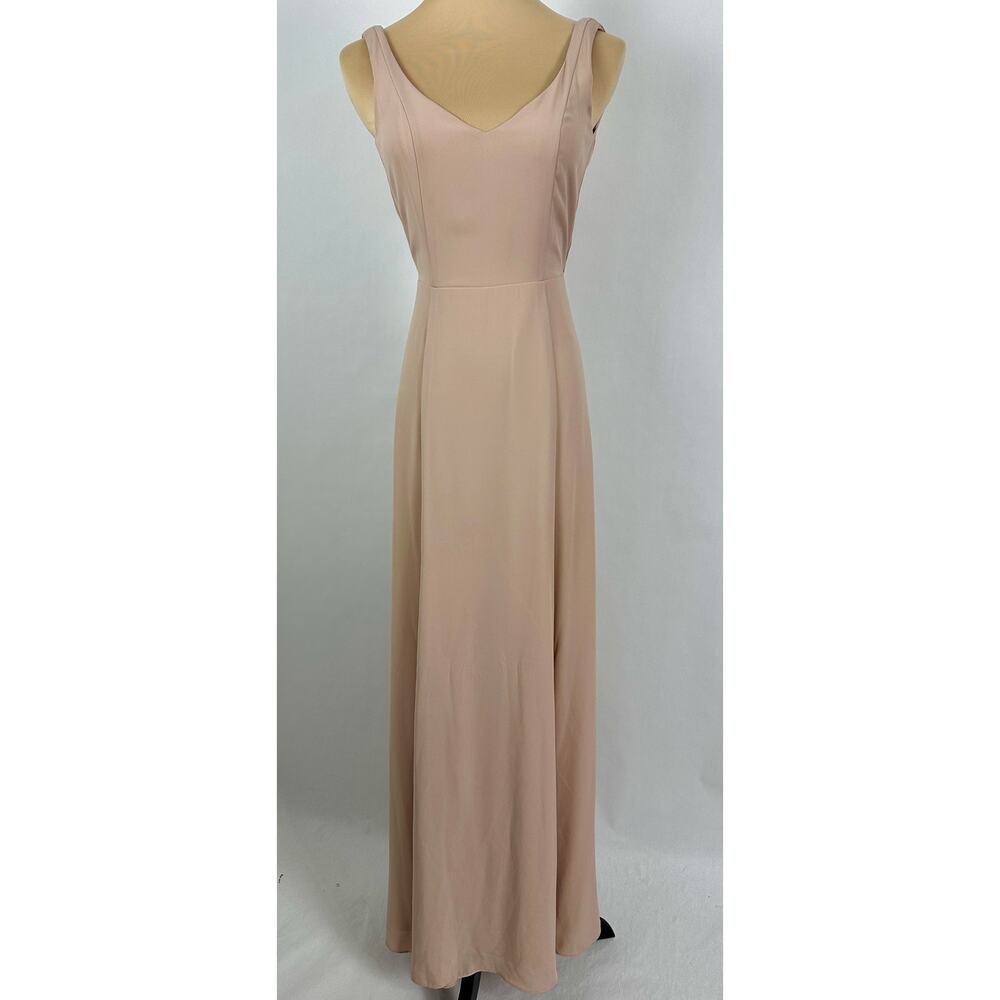 Show Me Your Mumu Jenn Maxi Dress XS Dusty Blush Pink Chiffon Bridesmaid Gown
